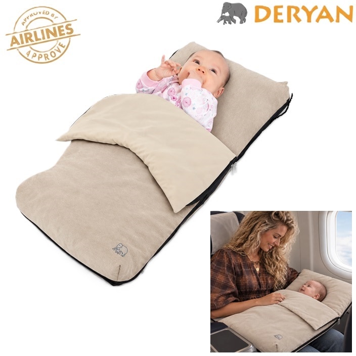 Oppustelig flymadras til babyer - Deryan Airtraveller Cream