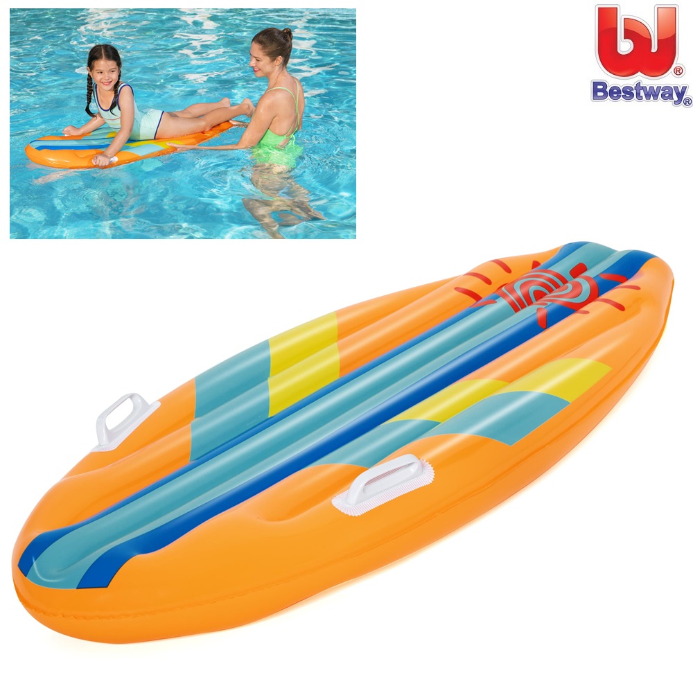 Oppustelig bademadras og surfbræt Bestway Surf Rider Orange