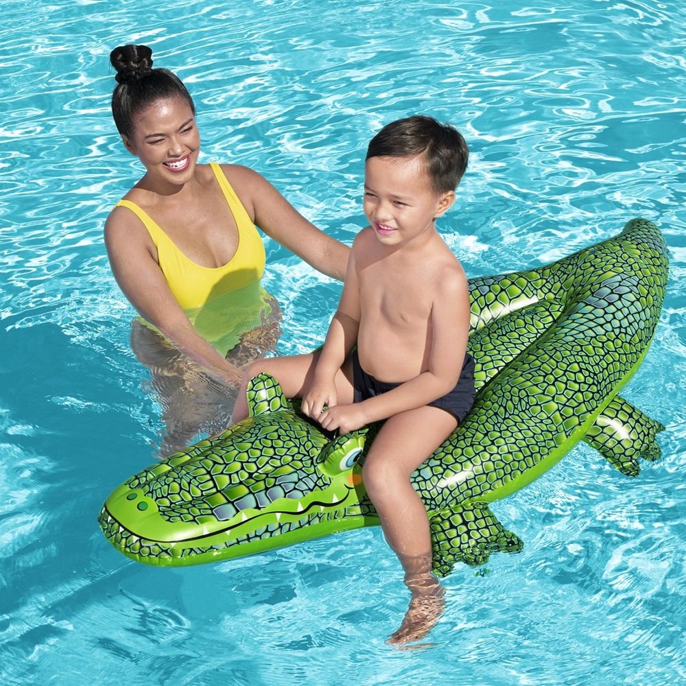Oppusteligt badedyr XXL - Bestway Crocodile