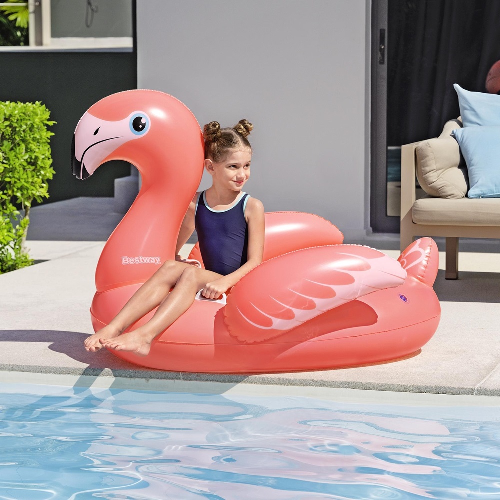 Oppusteligt badedyr XXL - Bestway Flamingo
