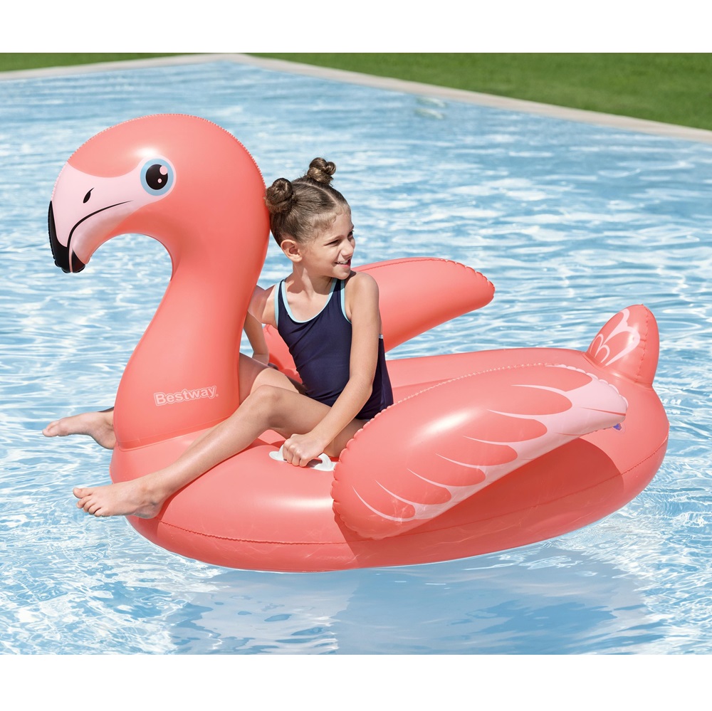 Oppusteligt badedyr XXL - Bestway Flamingo