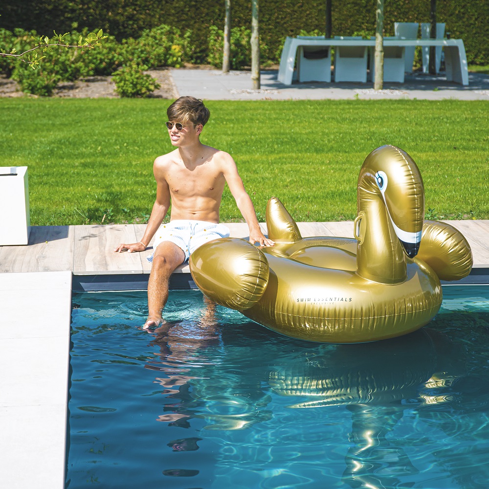 Oppusteligt badedyr Swim Essentials Golden Swan XXL
