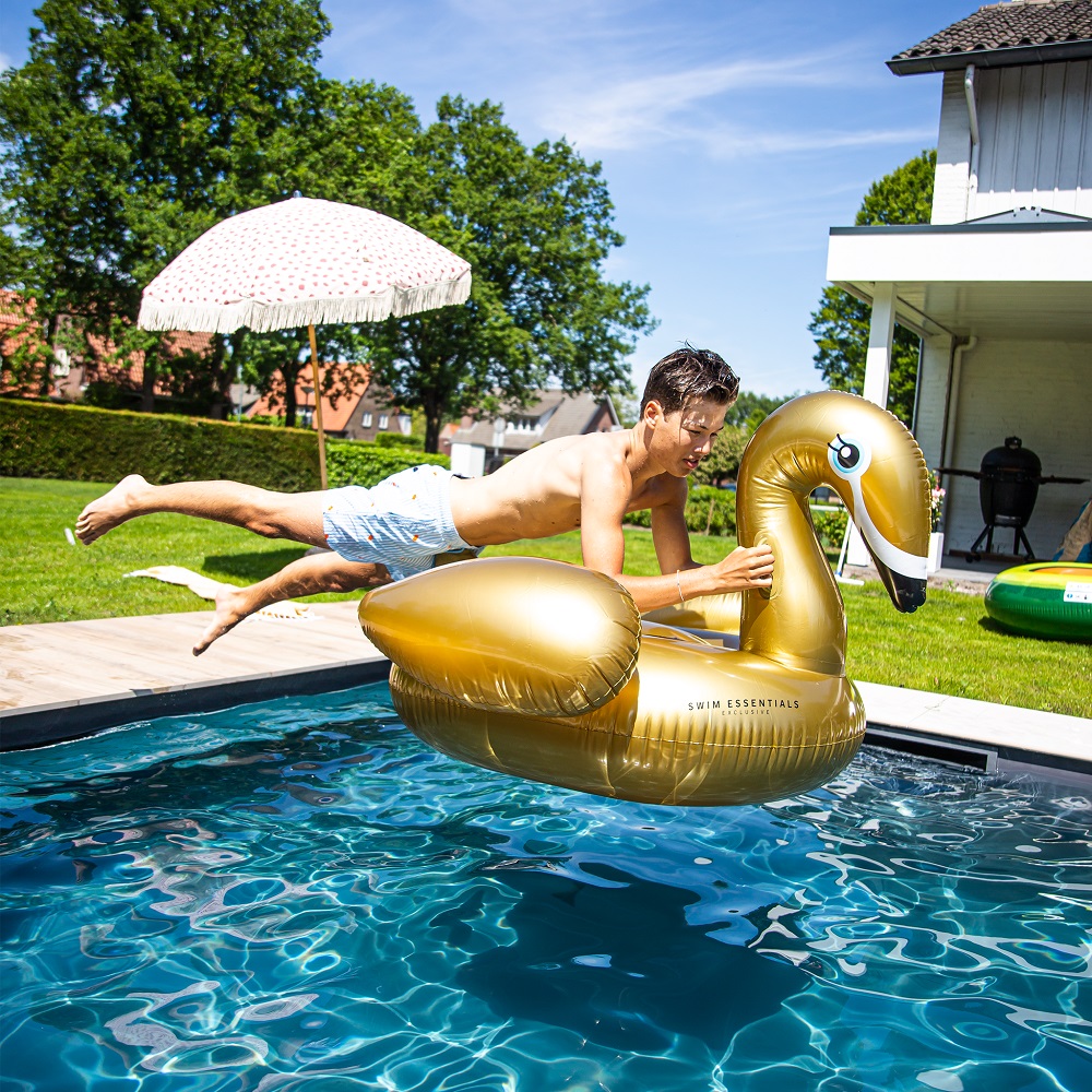 Oppusteligt badedyr Swim Essentials Golden Swan XXL