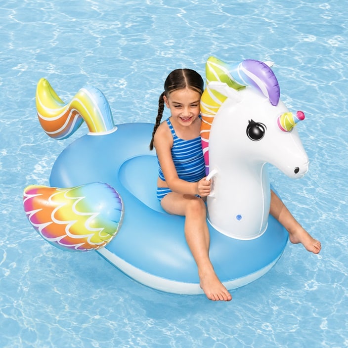 Oppusteligt badedyr XXL - Bestway Fantasy Unicorn