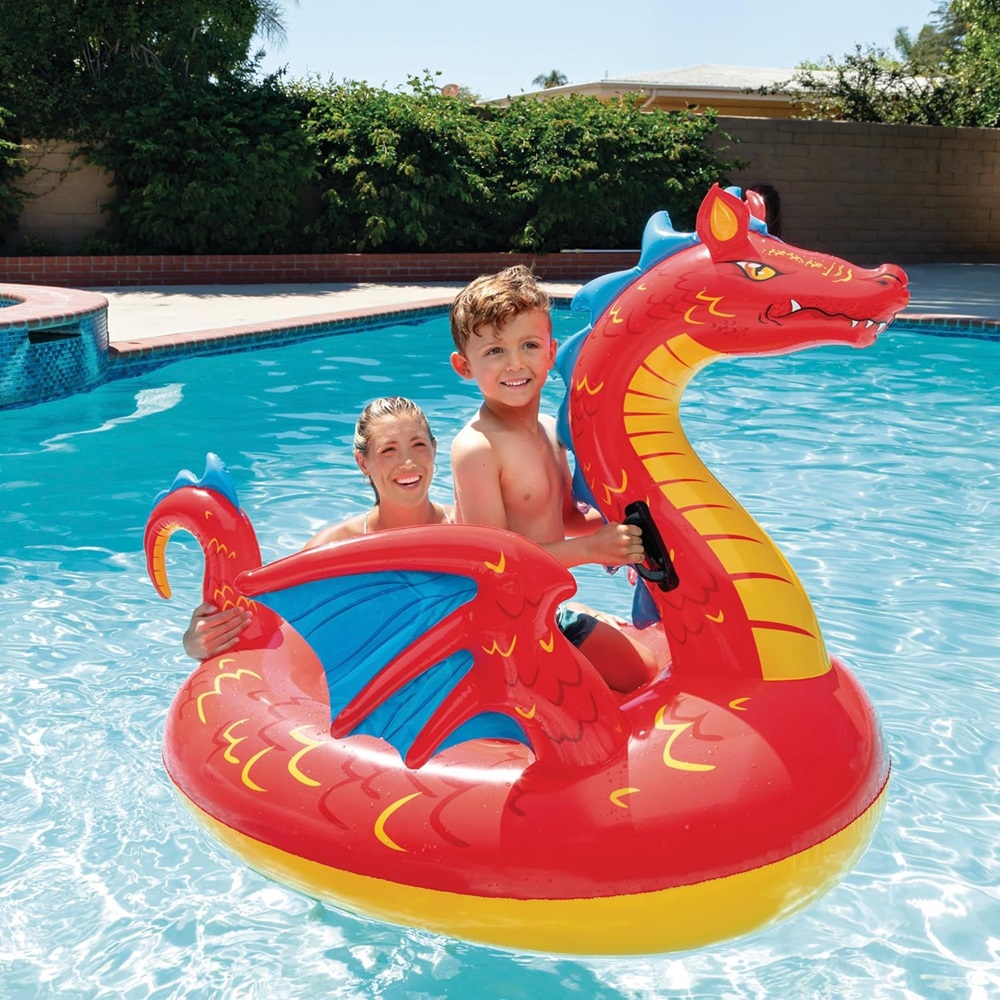 Oppusteligt badedyr XXL Intex Red Dragon