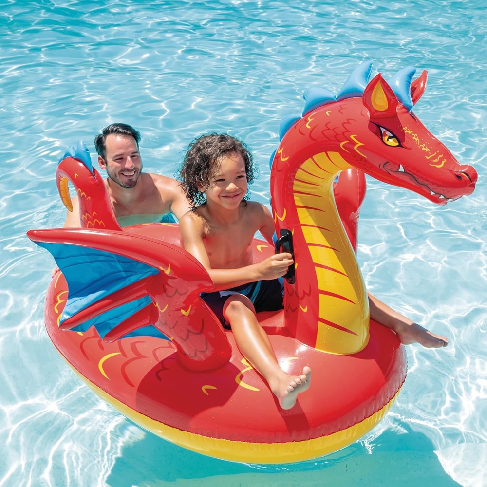 Oppusteligt badedyr XXL Intex Red Dragon