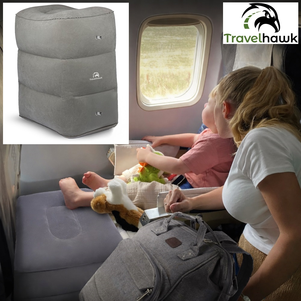 Oppustelig fodstøtte til flyrejser - TravelHawk