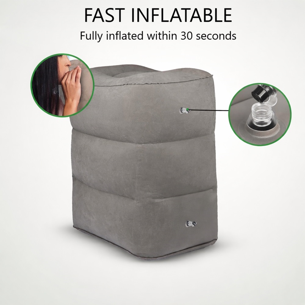 Oppustelig fodstøtte til flyrejser - TravelHawk