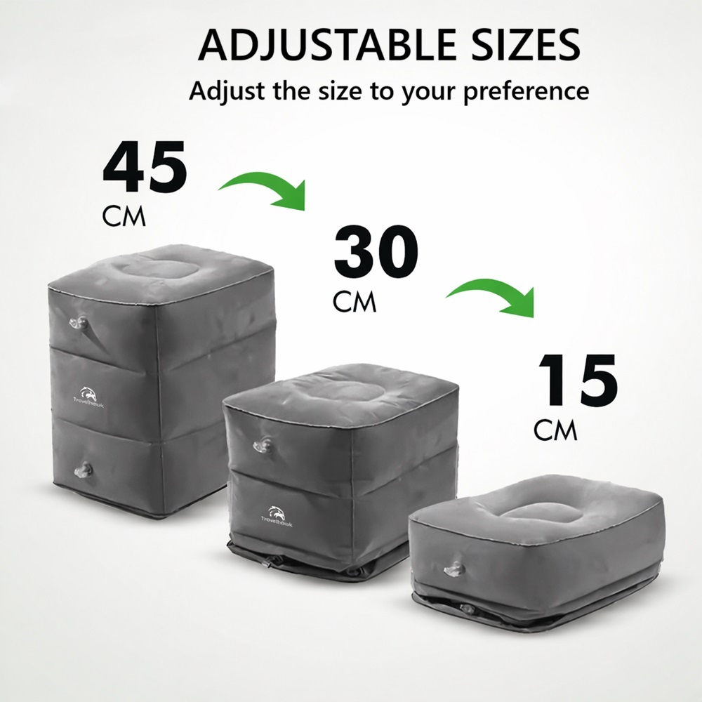 Oppustelig fodstøtte til flyrejser - TravelHawk