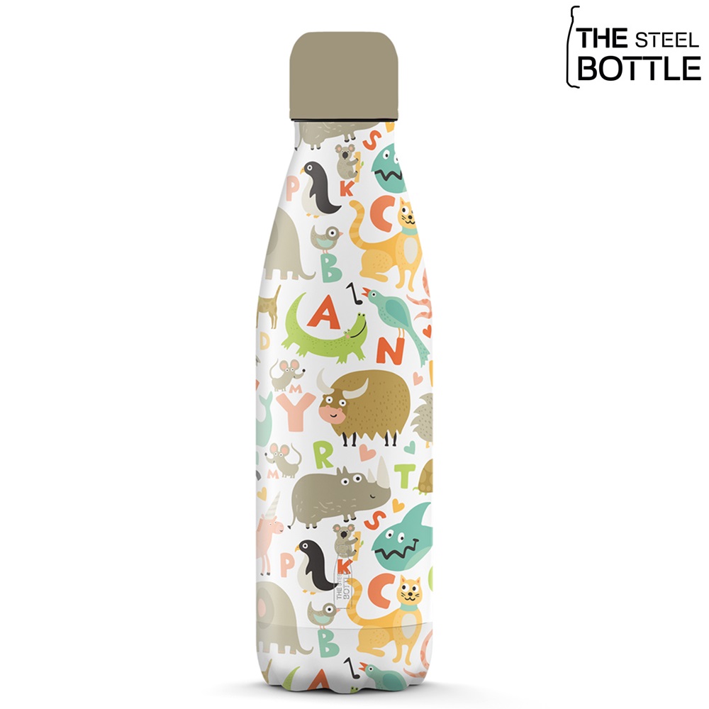 Termoflaske og drikkedunk til børn The Steel Bottle Animals