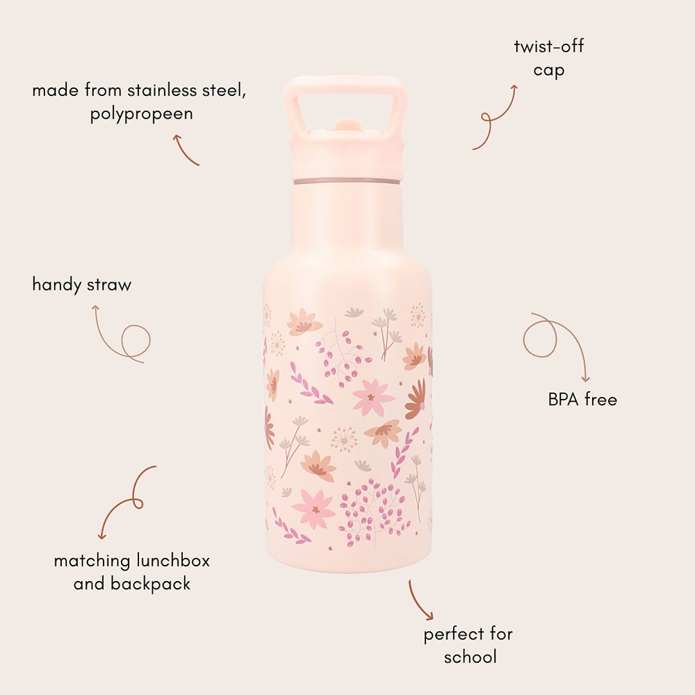 Drikkeflaske til børn Kidzroom Flowers