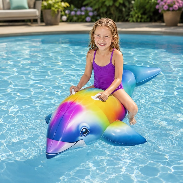 Oppusteligt badedyr XXL Bestway Rainbow Dolphin