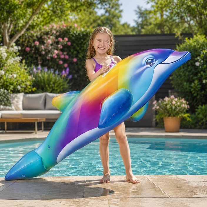 Oppusteligt badedyr XXL Bestway Rainbow Dolphin